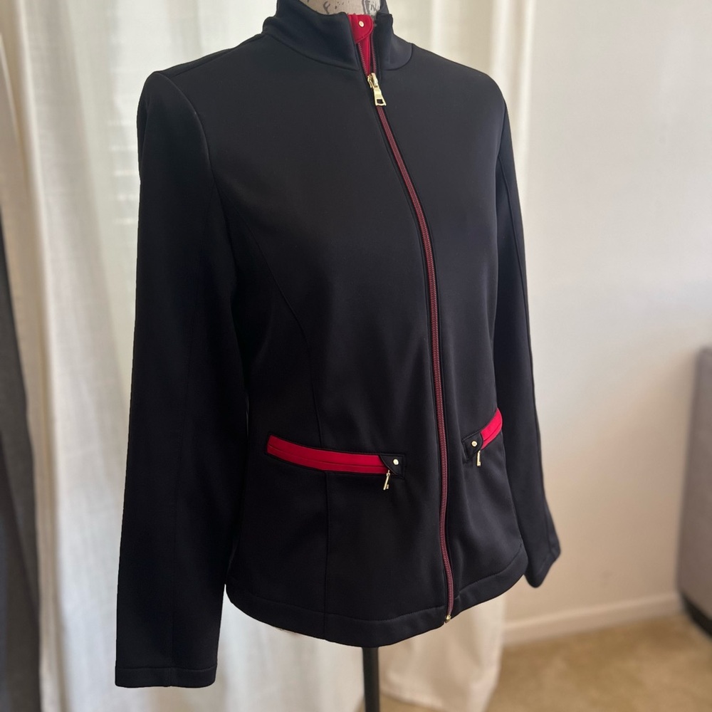 EP Pro Black Jacket with Red Trim lined with soft fleece.
